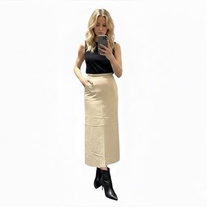 NWT Skotts Suede 100% Genuine Washable Suede Panelled Maxi A-line Skirt Size 6
